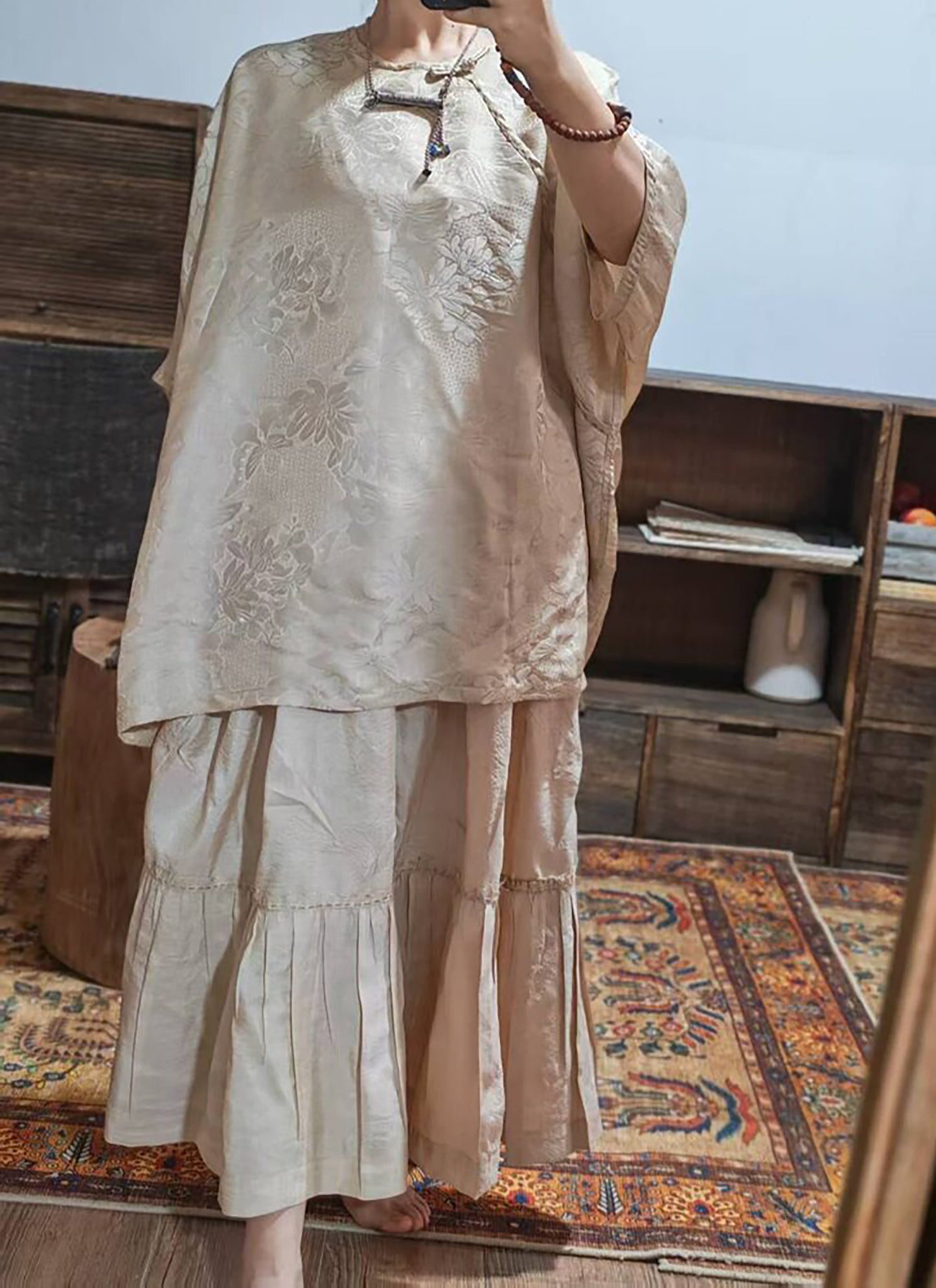 Mulberry Silk Hualuo Jacquard Chinese Style Blouse bl0145 X320