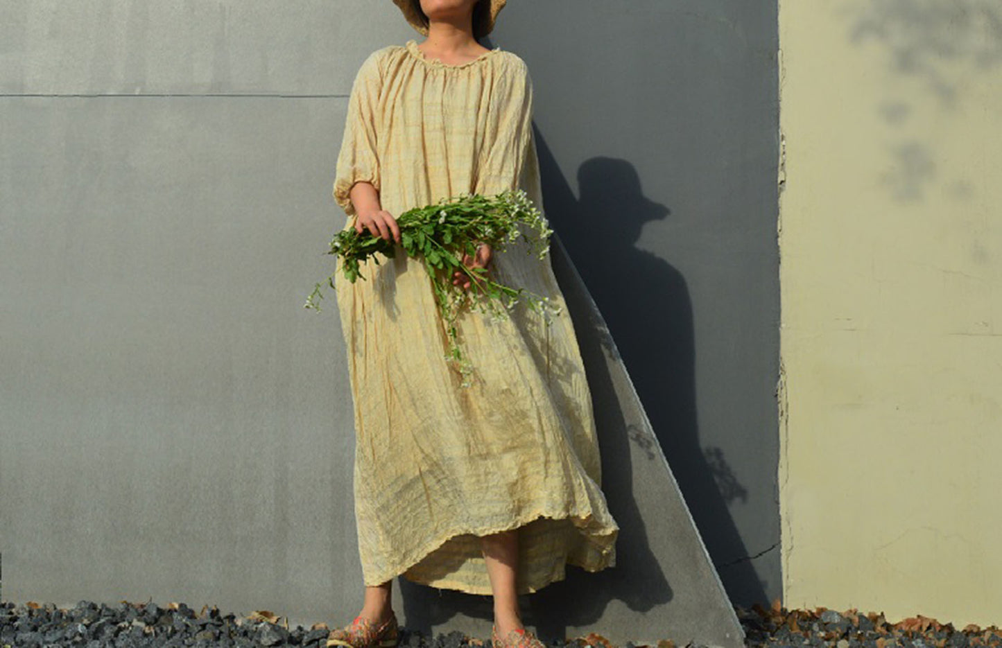 edoa Super Loose Fitting Hand-spun Tussah Silk Dress
