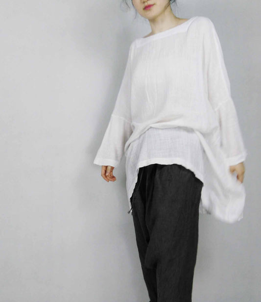 edoa Oversized White Cotton Shirt 