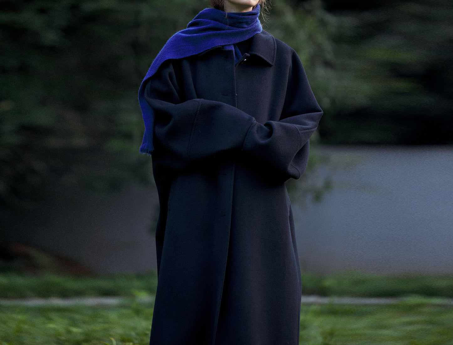 edoa Minimalist Double Faced Wool Oversized Coat 
