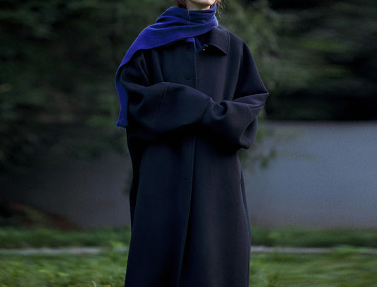 edoa Minimalist Double Faced Wool Oversized Coat 