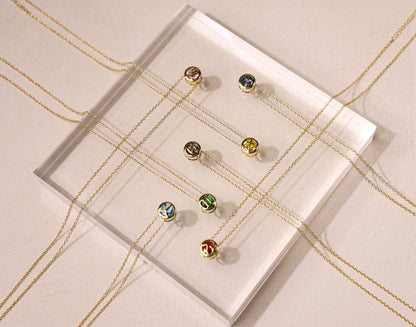 edoa Dainty Minimalist Zodiac Birthstone Necklace