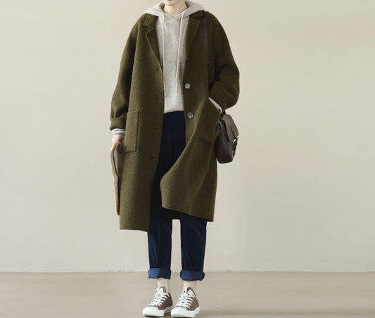 edoa Oversized Double Face Wool Coat 