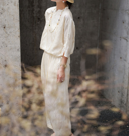 edoa Tussah Silk Qipao Top