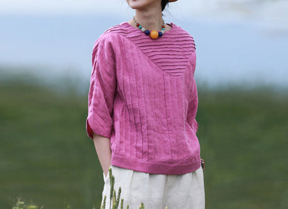 edoa Hand-pintucked Linen Blouse