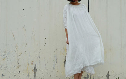 edoa Layered Mulberry Silk Fairy Dress 