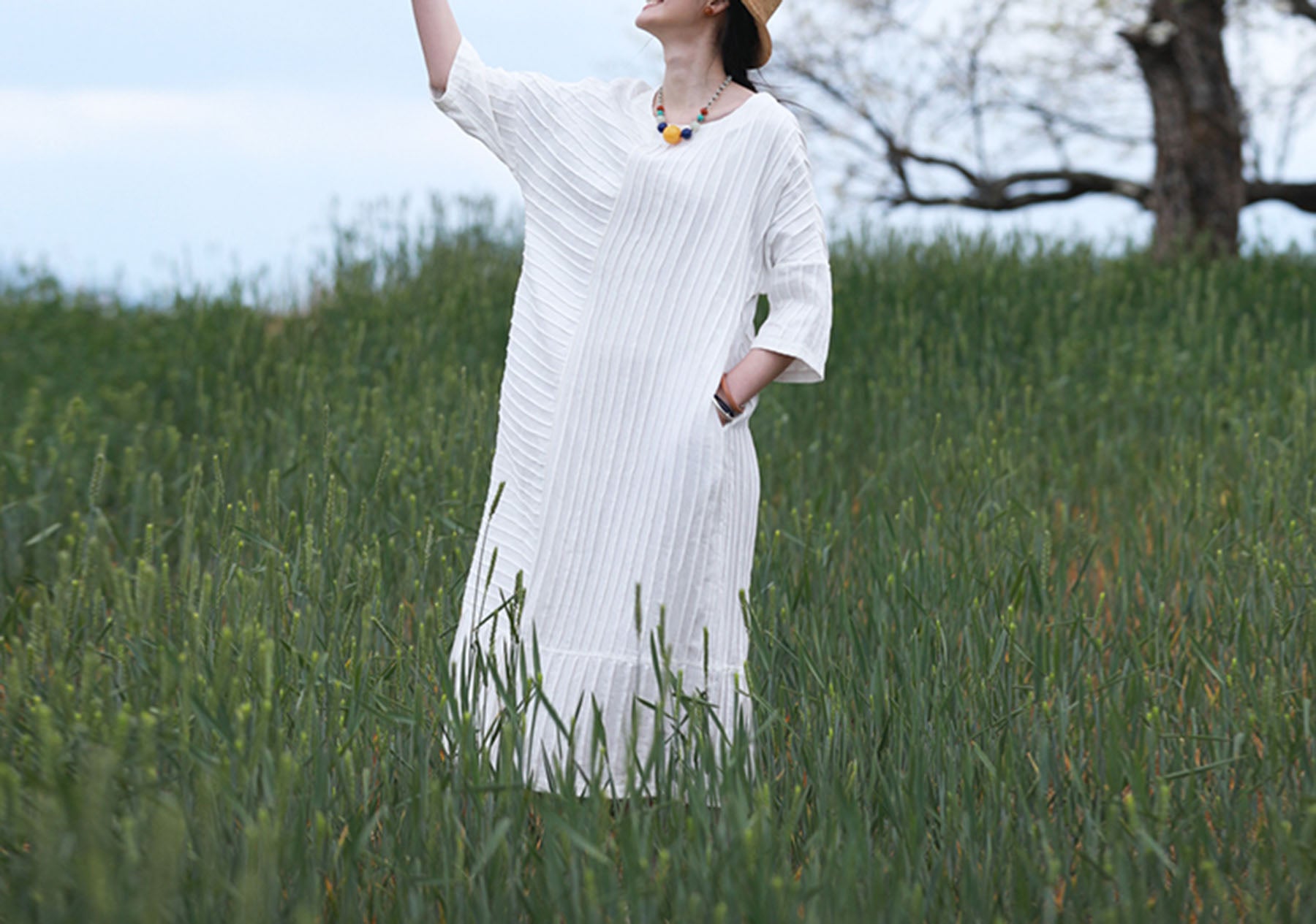 edoa Hand-pintucked Linen Dress
