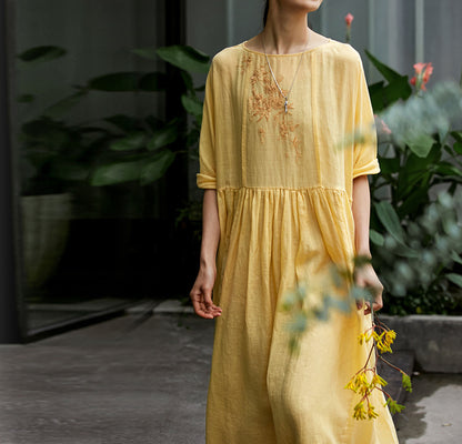 edoa High Counted Ramie Tunic Dress