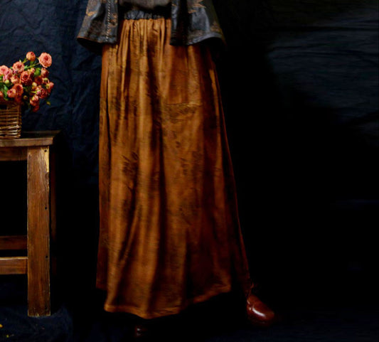 edoa Reversible Mud Silk Rayon Blend Jacquard Skirt