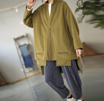 edoa Loose Unisex Cotton French Terry Jacket