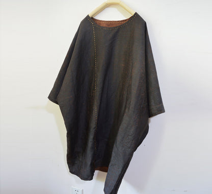 Reversible Cracked Mud Silk Tunic Top to0181 A538