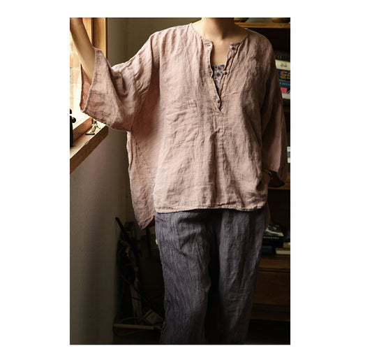 edoa Oversized Loose Linen Tunic