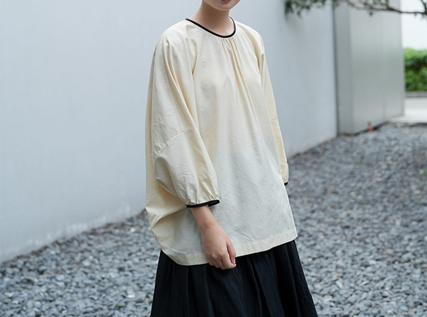 edoa Dupioni Tussah Silk Pullover Blouse