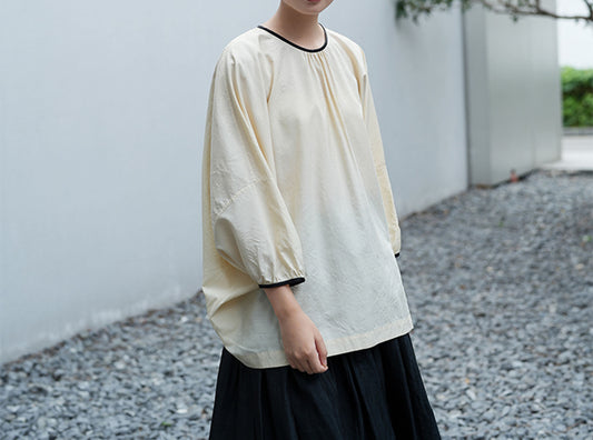 edoa Dupioni Tussah Silk Pullover Blouse