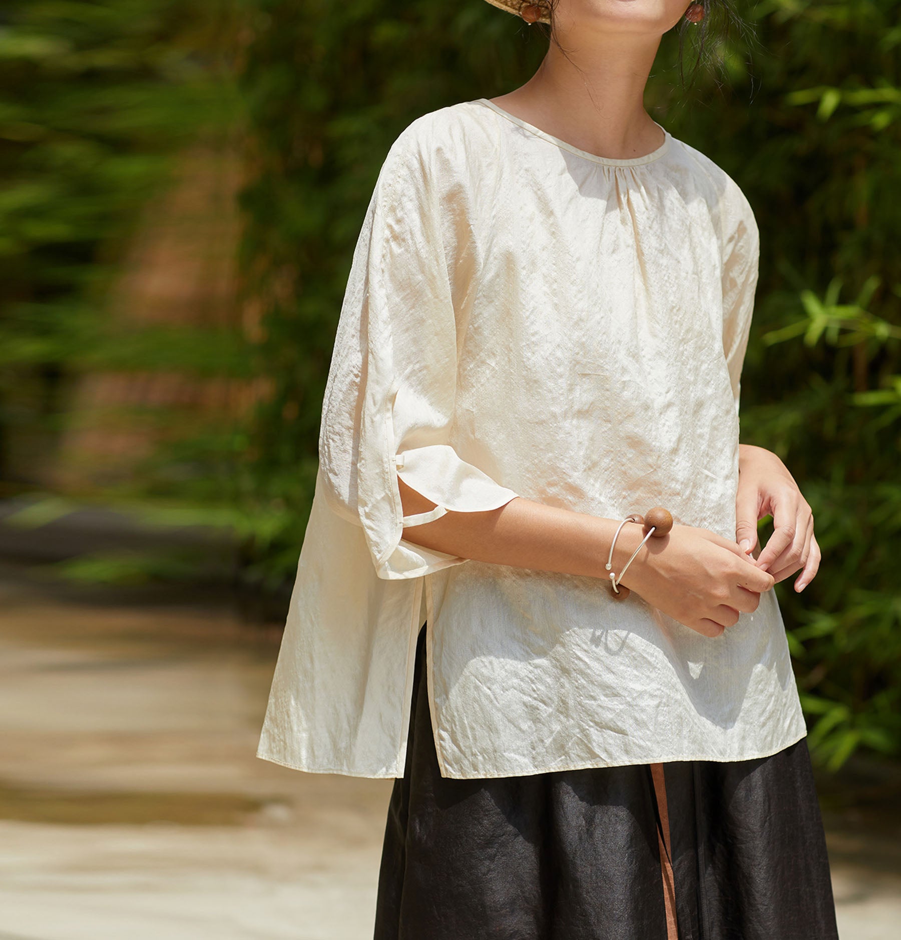 edoa Minimalist Tussah Silk Top