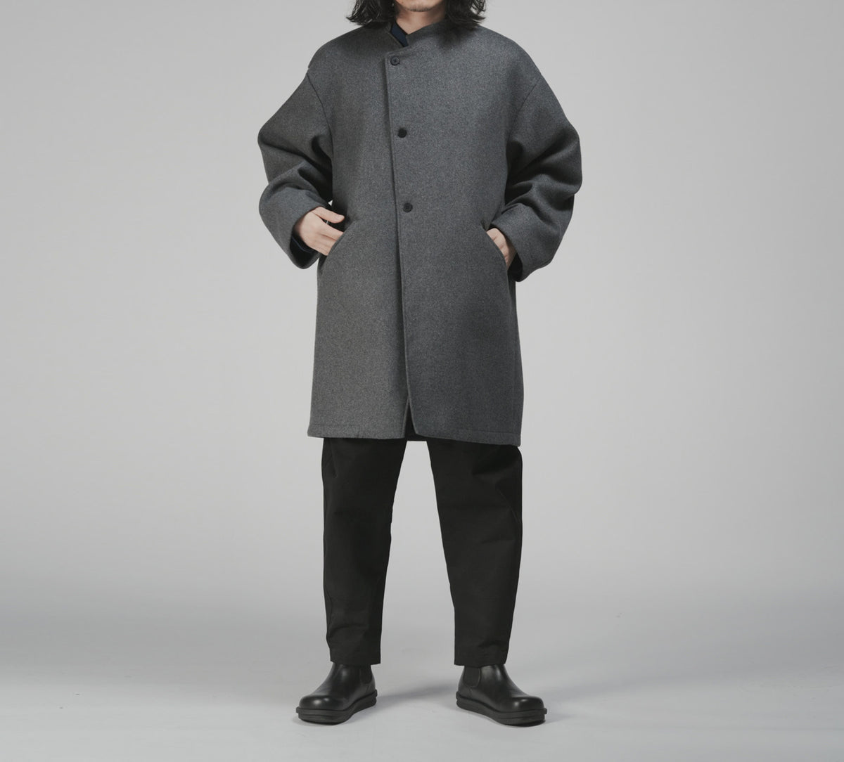 edoa Winter Asymmetric Wool Coat
