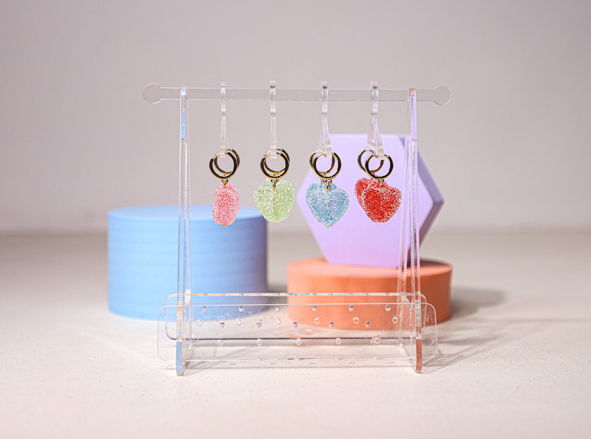 edoa Dopamine Sugar Heart Candy Earrings