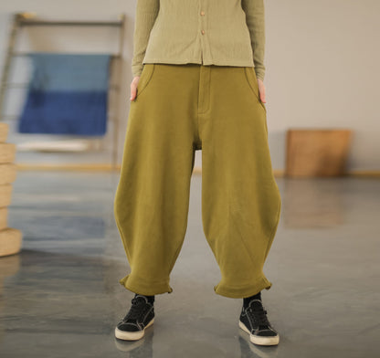 edoa Loose Unisex Cotton French Terry Cropped Pants