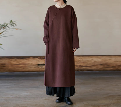 edoa Double Faced Wool Chinese Dress