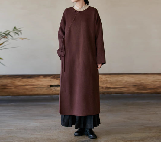 edoa Double Faced Wool Chinese Dress