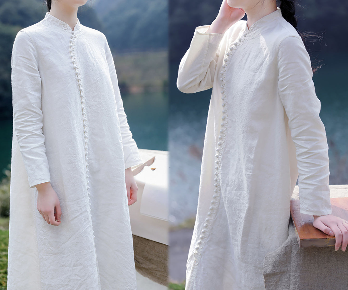 edoa Linen Modern A-line Cheongsam
