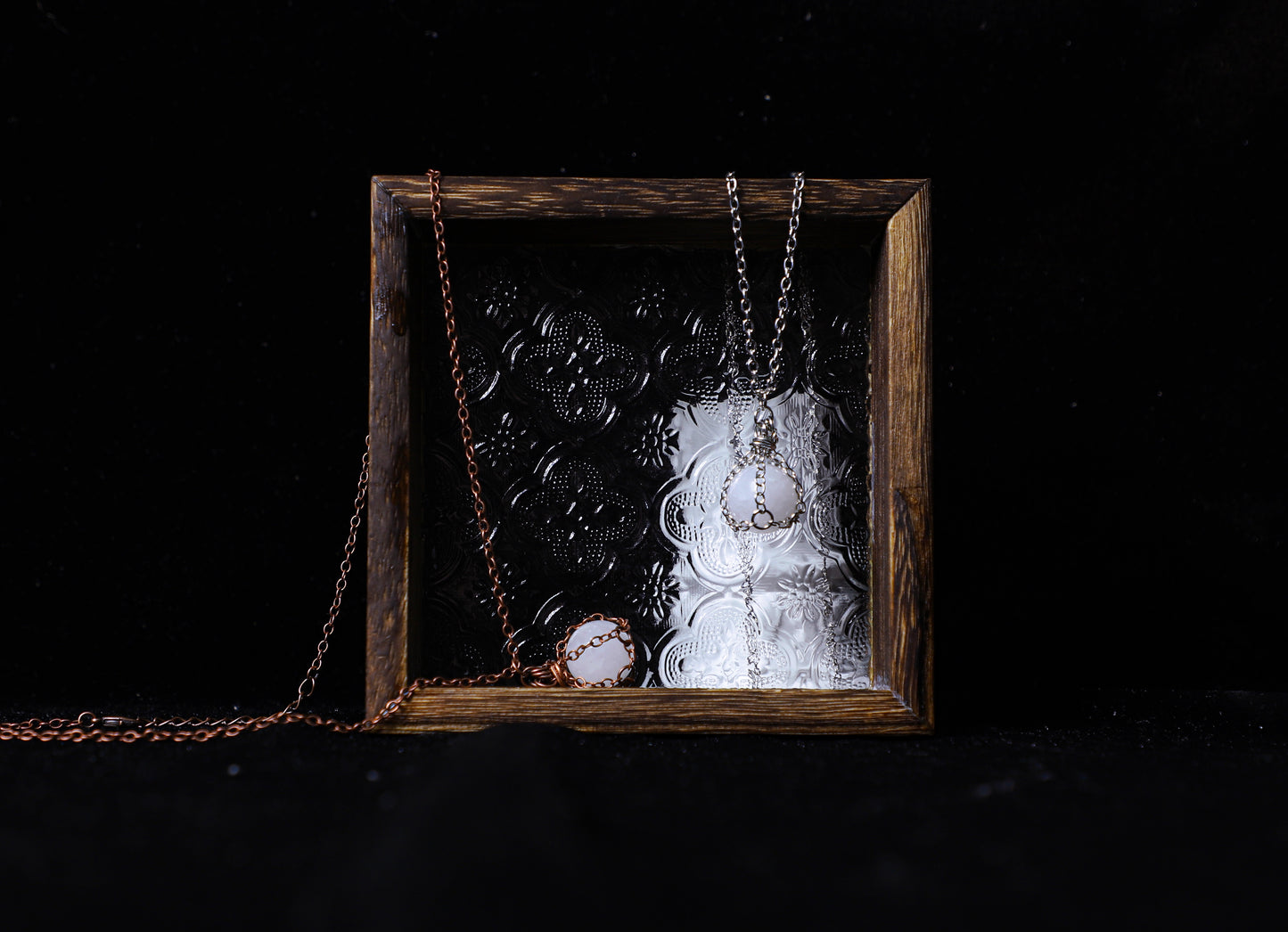 edoa Captured Moon Natural White Crystal Necklace