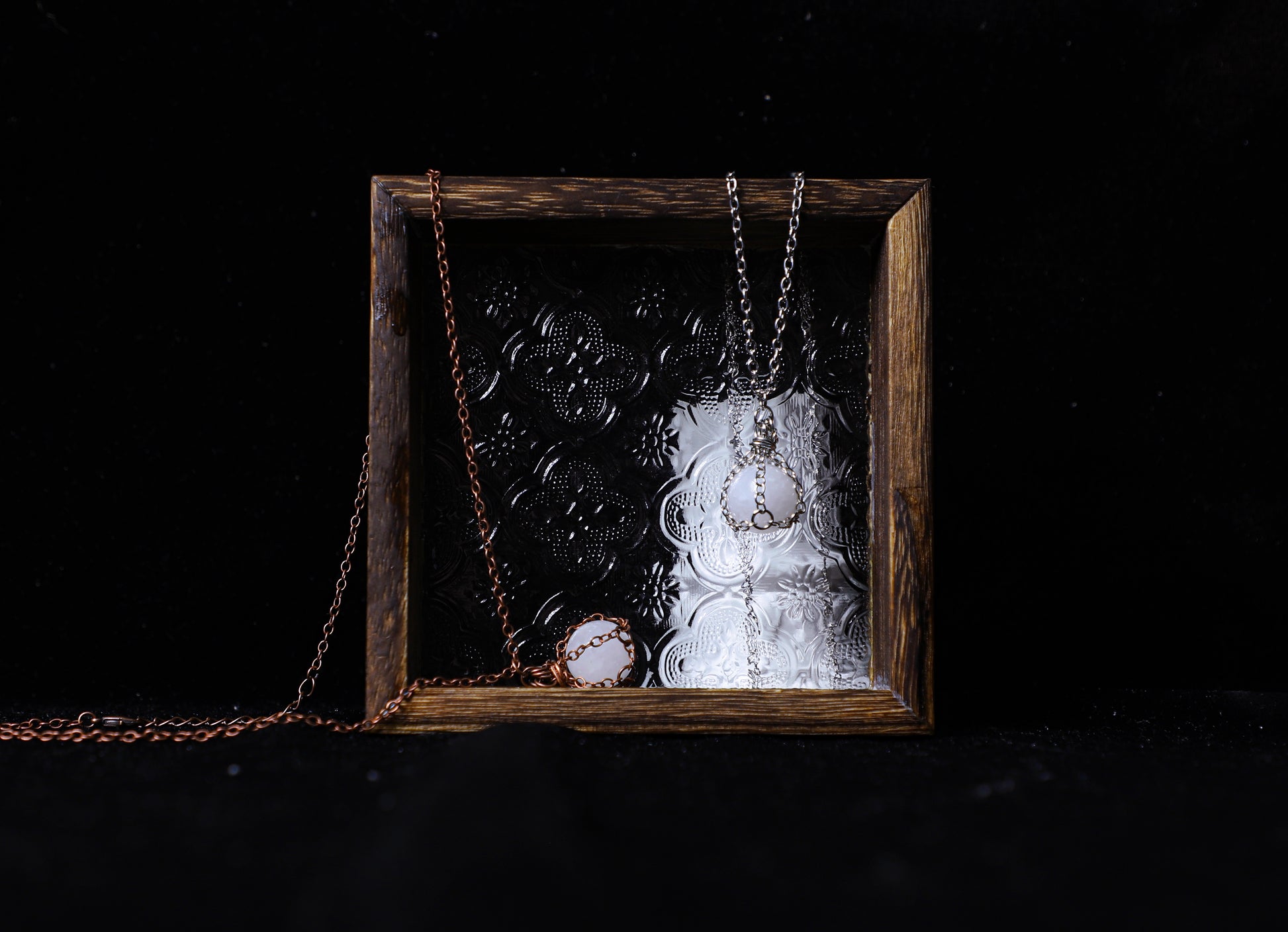 edoa Captured Moon Natural White Crystal Necklace