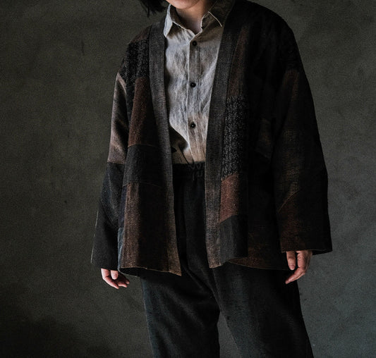 edoa Mud Tussah Silk Patchwork Haori Jacket