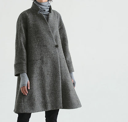 edoa loop-yarns wool trapeze coat