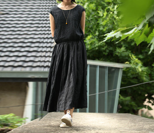 edoa Pintucked Pleated Maxi Dress
