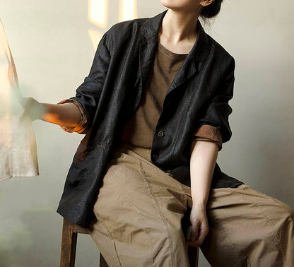 edoa Cracked Mud Silk Blazer 