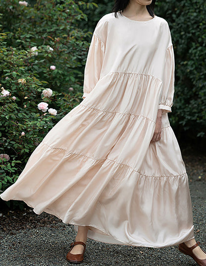 edoa Cake Silk Tiered Dress