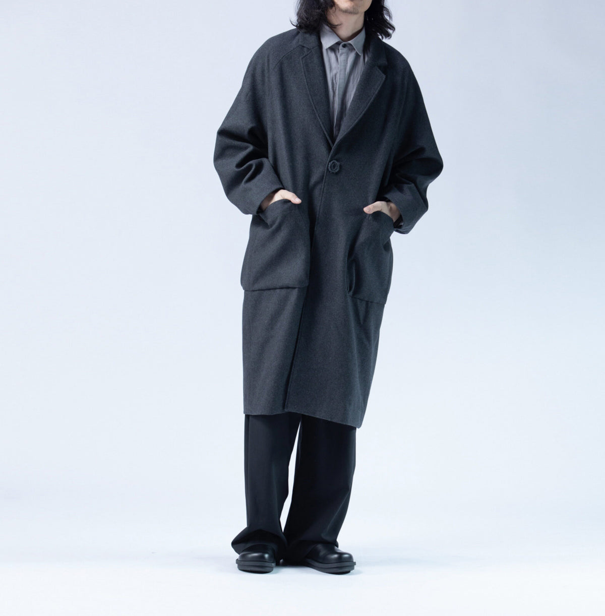 edoa Men's Casual Oversized Wool Coat