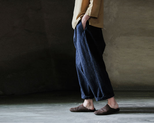 edoa Elastic Waist Noil Silk Jeans