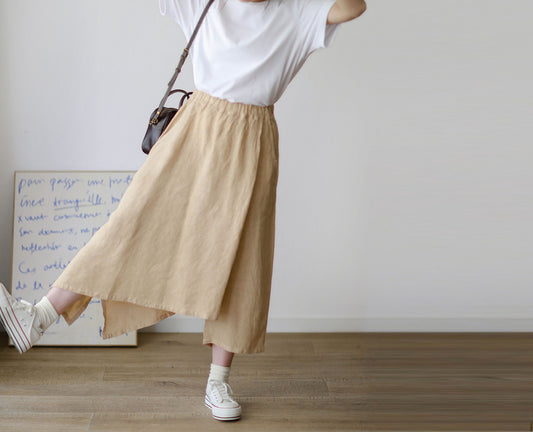 edoa Linen Asymmetric Skants 
