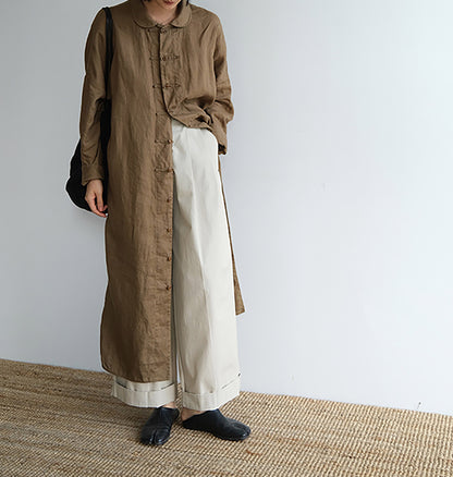 edoa Chinese Linen Shirt Coat 
