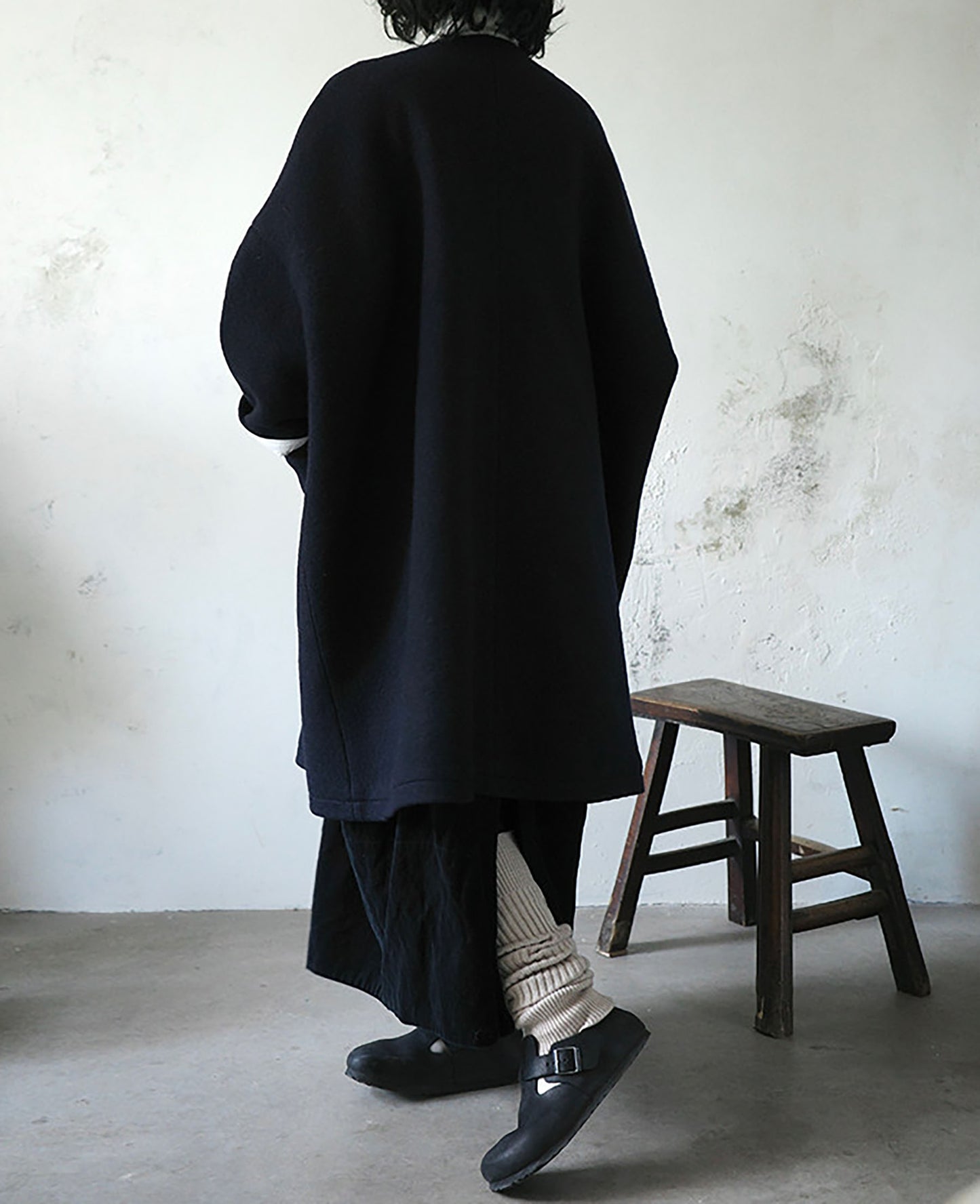 edoa Winter Boiled Wool Oversized Coat