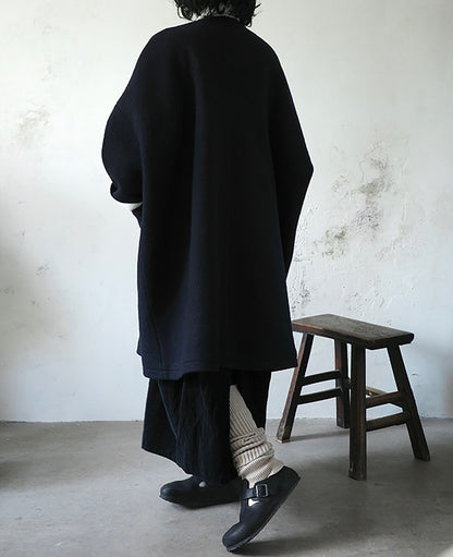 edoa Winter Boiled Wool Oversized Coat