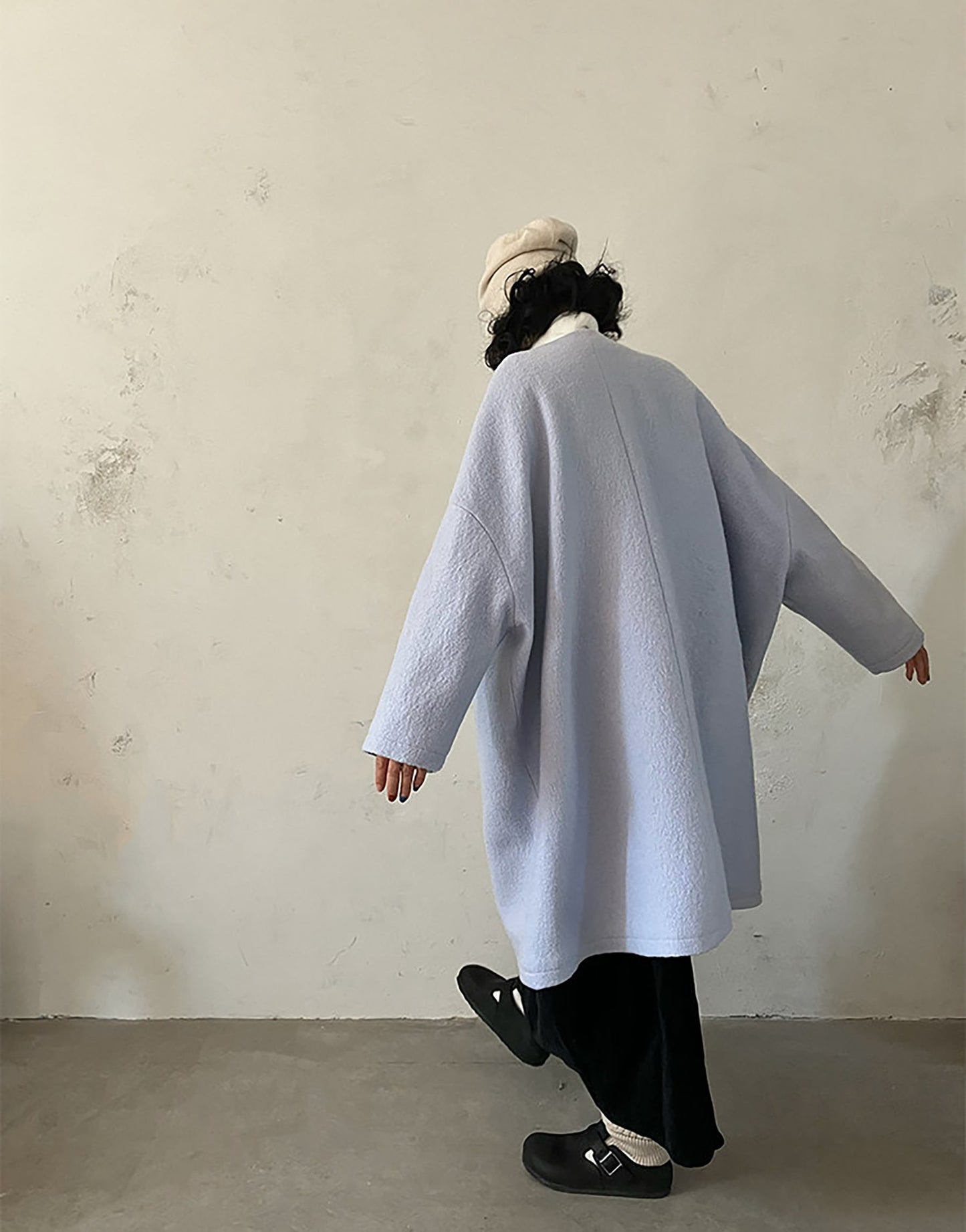 edoa Winter Boiled Wool Oversized Coat