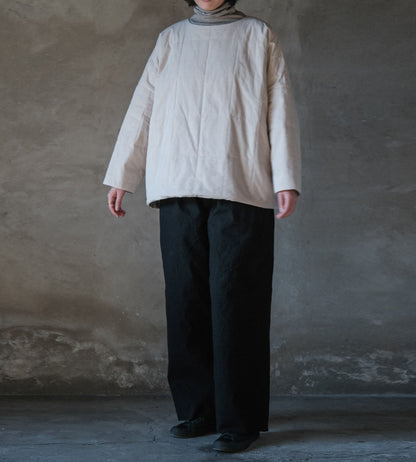 edoa Winter Super Loose Beige Quilted Cotton Pullover Jacket