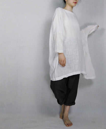 edoa Oversized White Cotton Shirt 