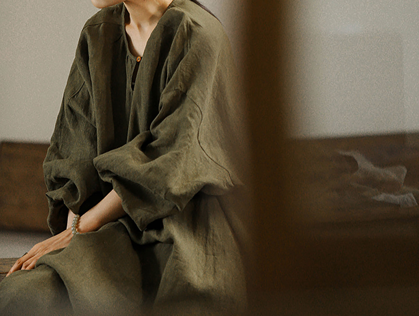 edoa Oversized Linen Tunic Dress