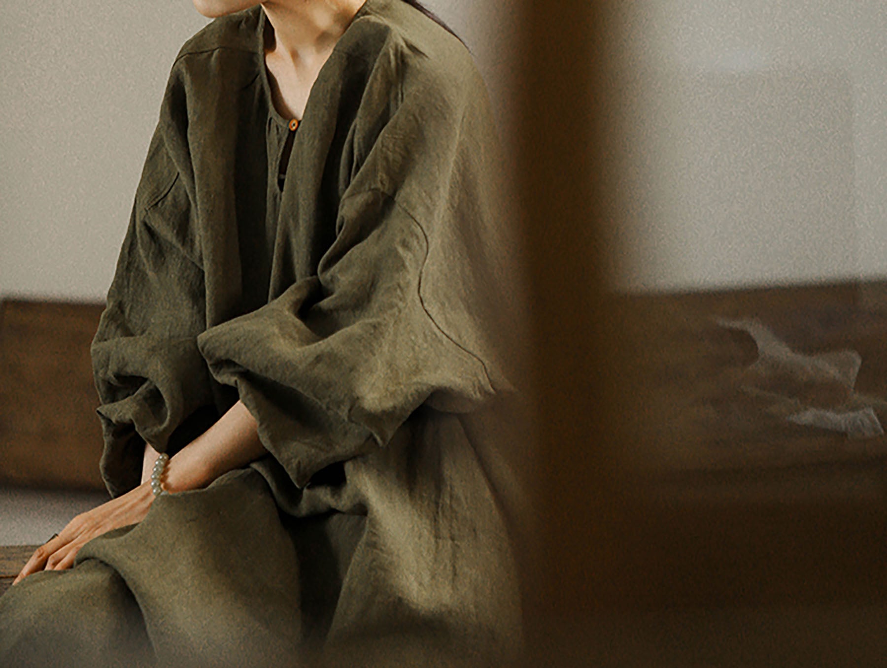 edoa Oversized Linen Tunic Dress
