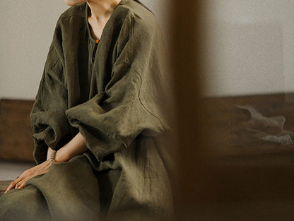 edoa Oversized Linen Tunic Dress