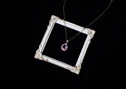 edoa Victorian Teardrop Vintage Halo Necklace