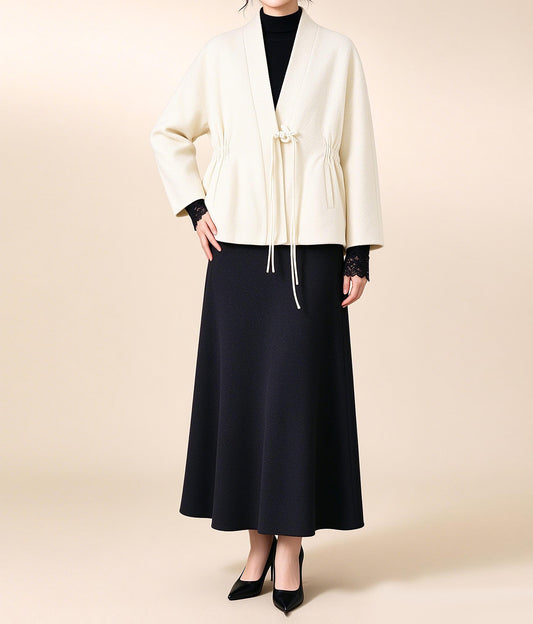 edoa Winter Boiled Wool Chinese Coat