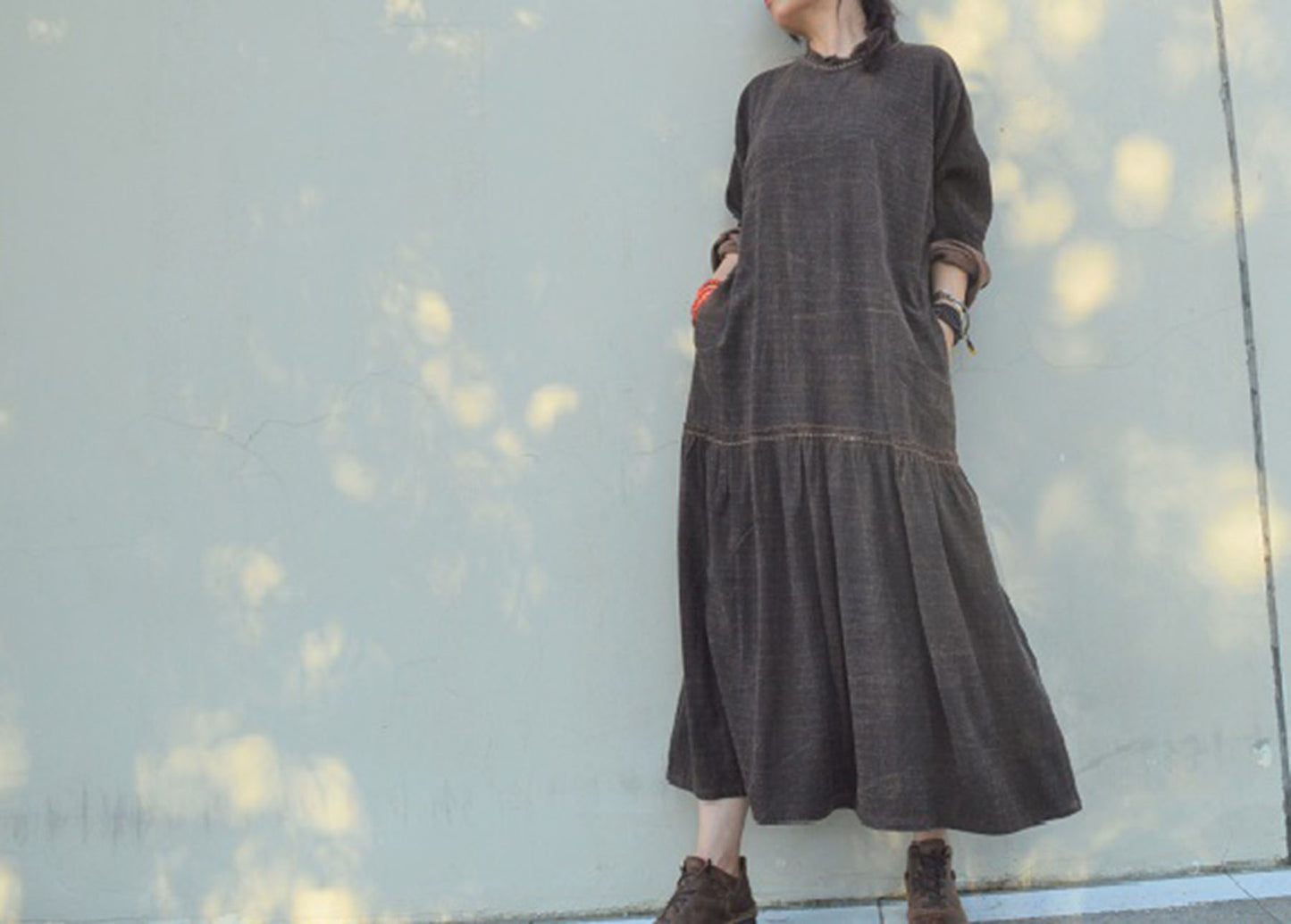 edoa Reverisible Mud Tussah Silk Mermaid Dress
