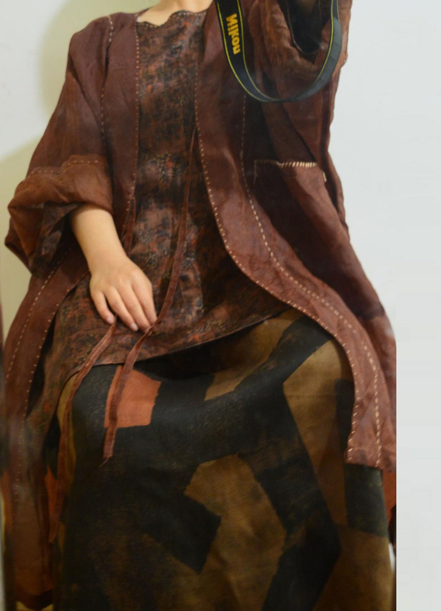 Mud Silk Satin-organza Duster Coat co0150 A796