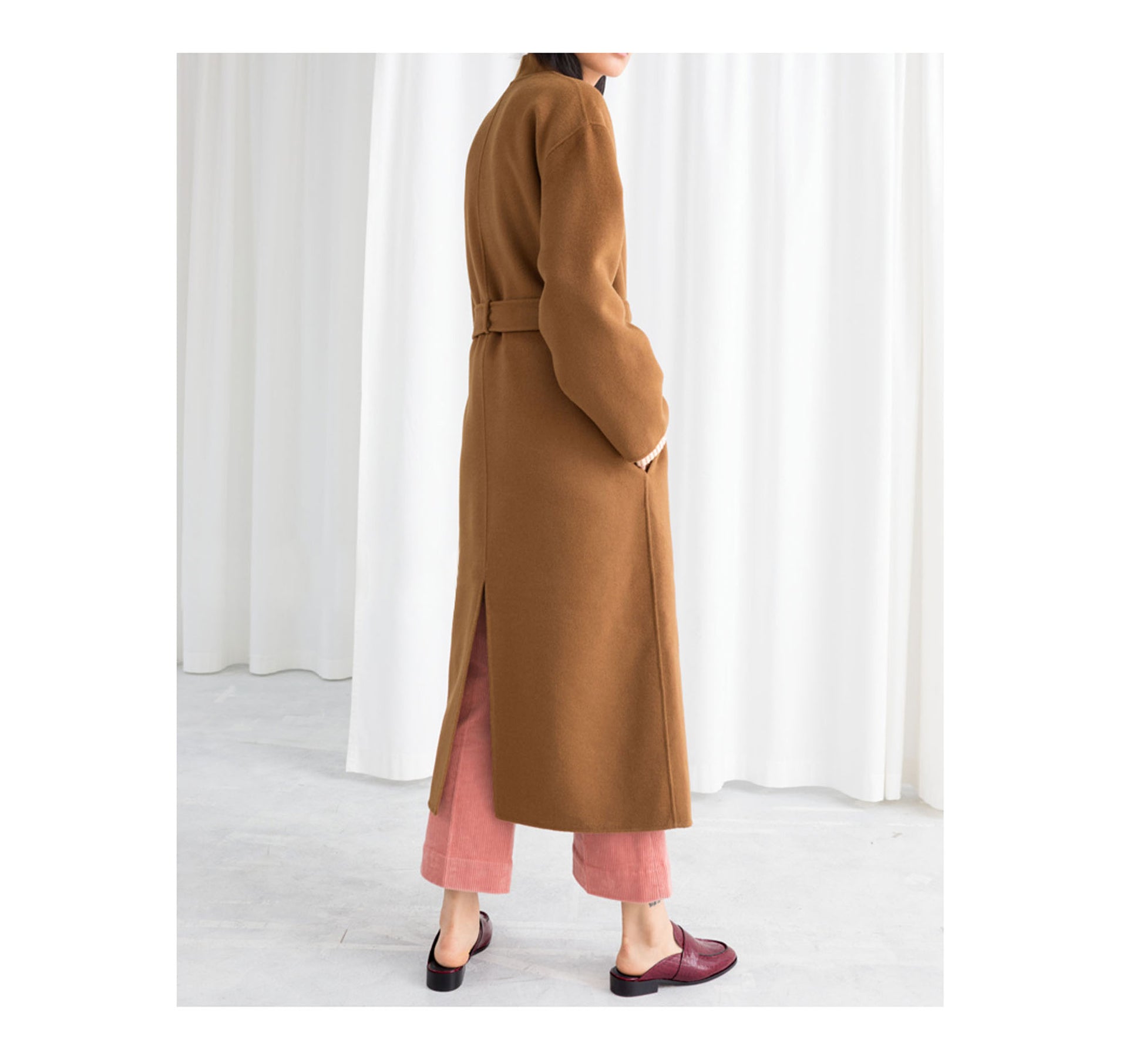 edoa Double-faced Wool Cashmere Wrap Coat 