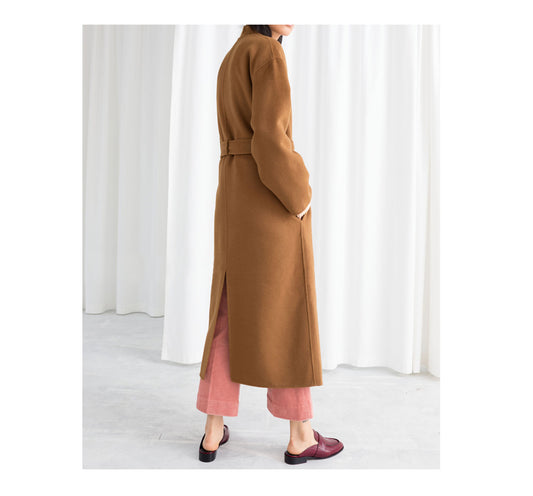 edoa Double-faced Wool Cashmere Wrap Coat 